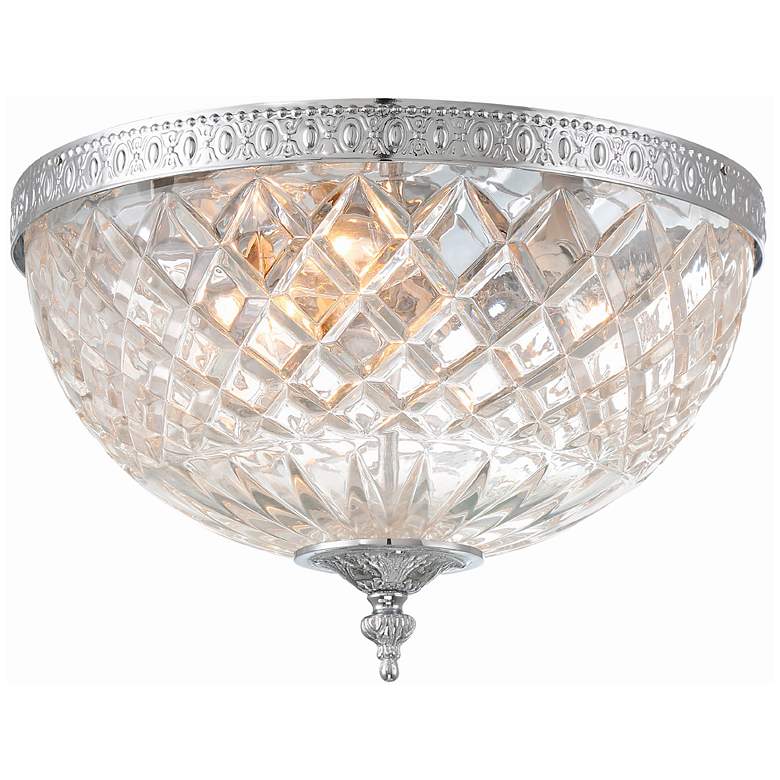 Image 3 Lead Crystal 12" Wide Flushmount Ceiling Light Fixture more views