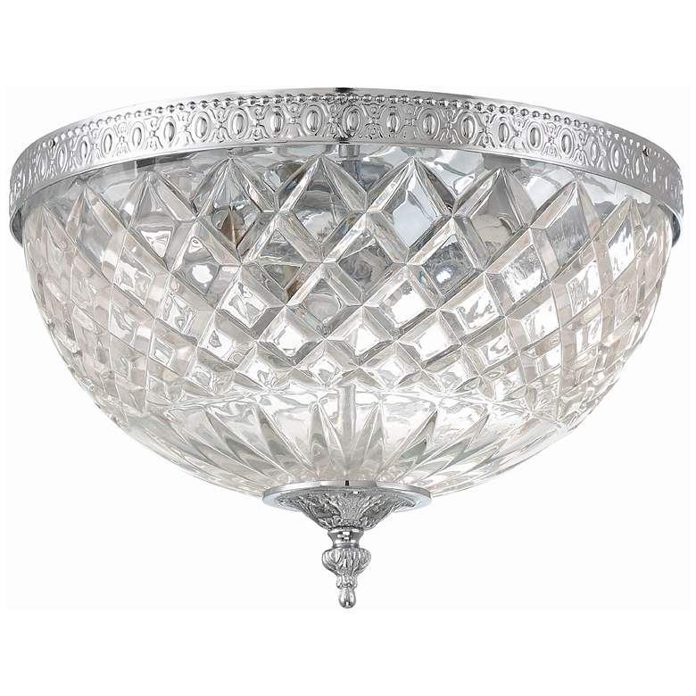 Image 4 Lead Crystal 12" Wide Flushmount Ceiling Light Fixture more views