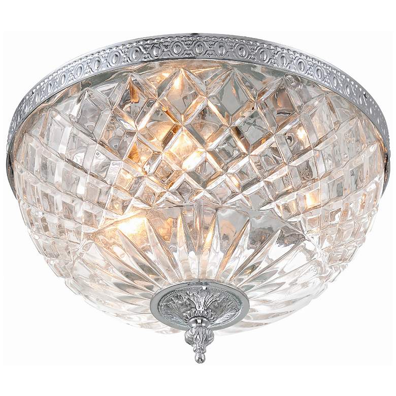Image 5 Lead Crystal 12" Wide Flushmount Ceiling Light Fixture more views
