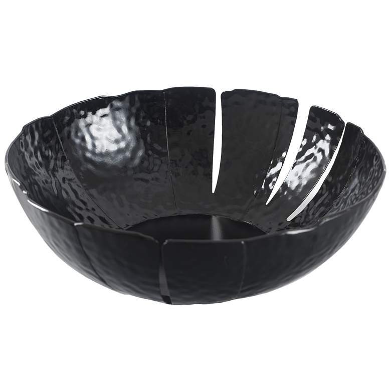 Image 1 Leaf 16" Wide Black Table Top Decorative Bowl