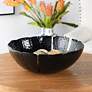 1_Leaf 16" Wide Black Table Top Decorative Bowl