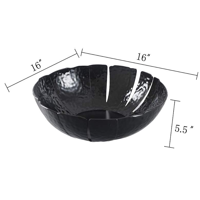 Image 7 Leaf 16" Wide Black Table Top Decorative Bowl more views