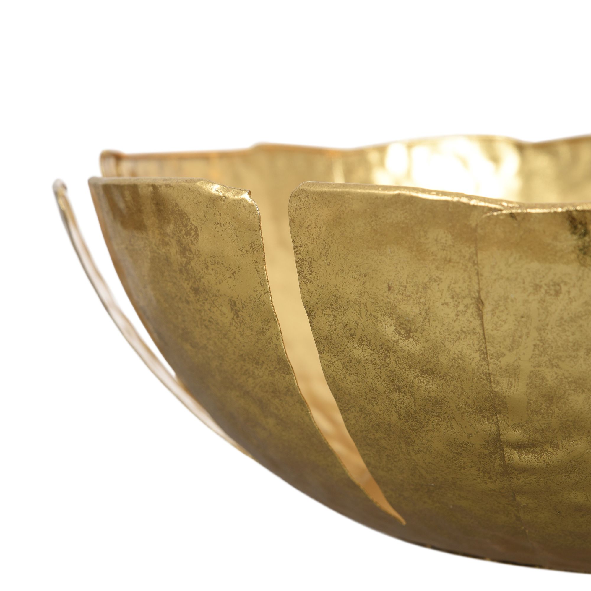 Image 6 Leaf 16" Wide Gold Table Top Decorative Bowl more views