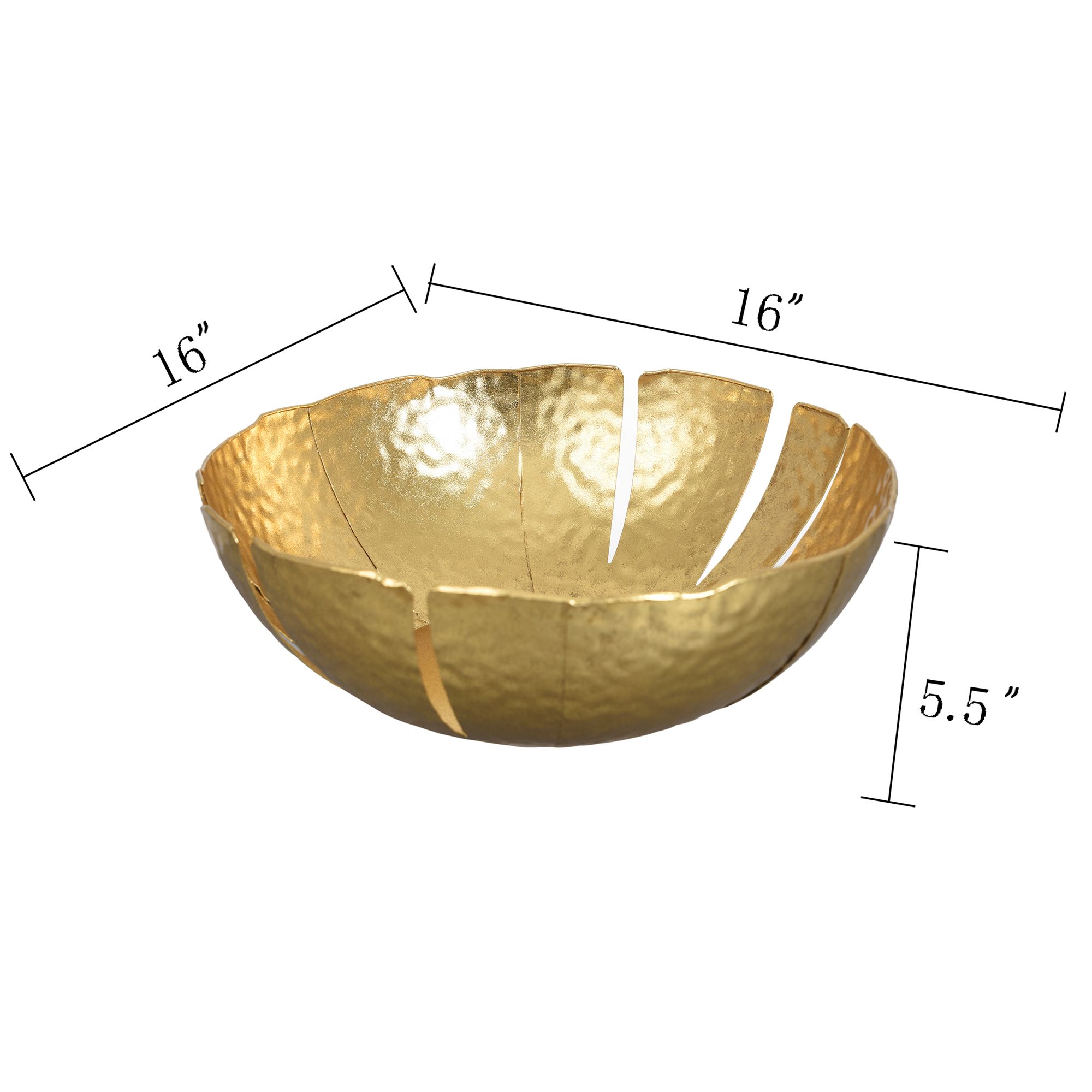 Image 7 Leaf 16" Wide Gold Table Top Decorative Bowl more views