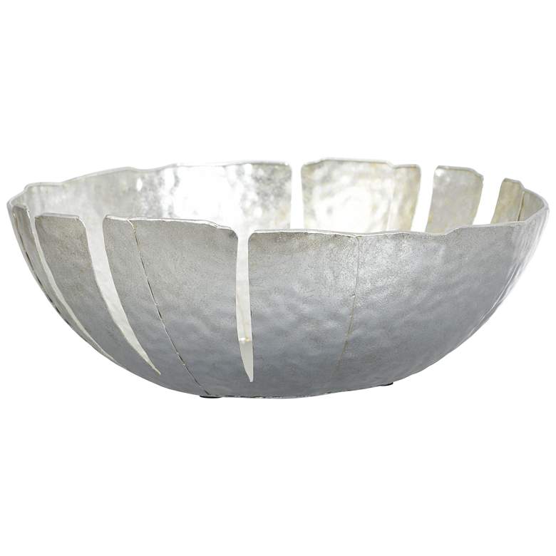 Image 1 Leaf 16" Wide Silver Table Top Decorative Bowl