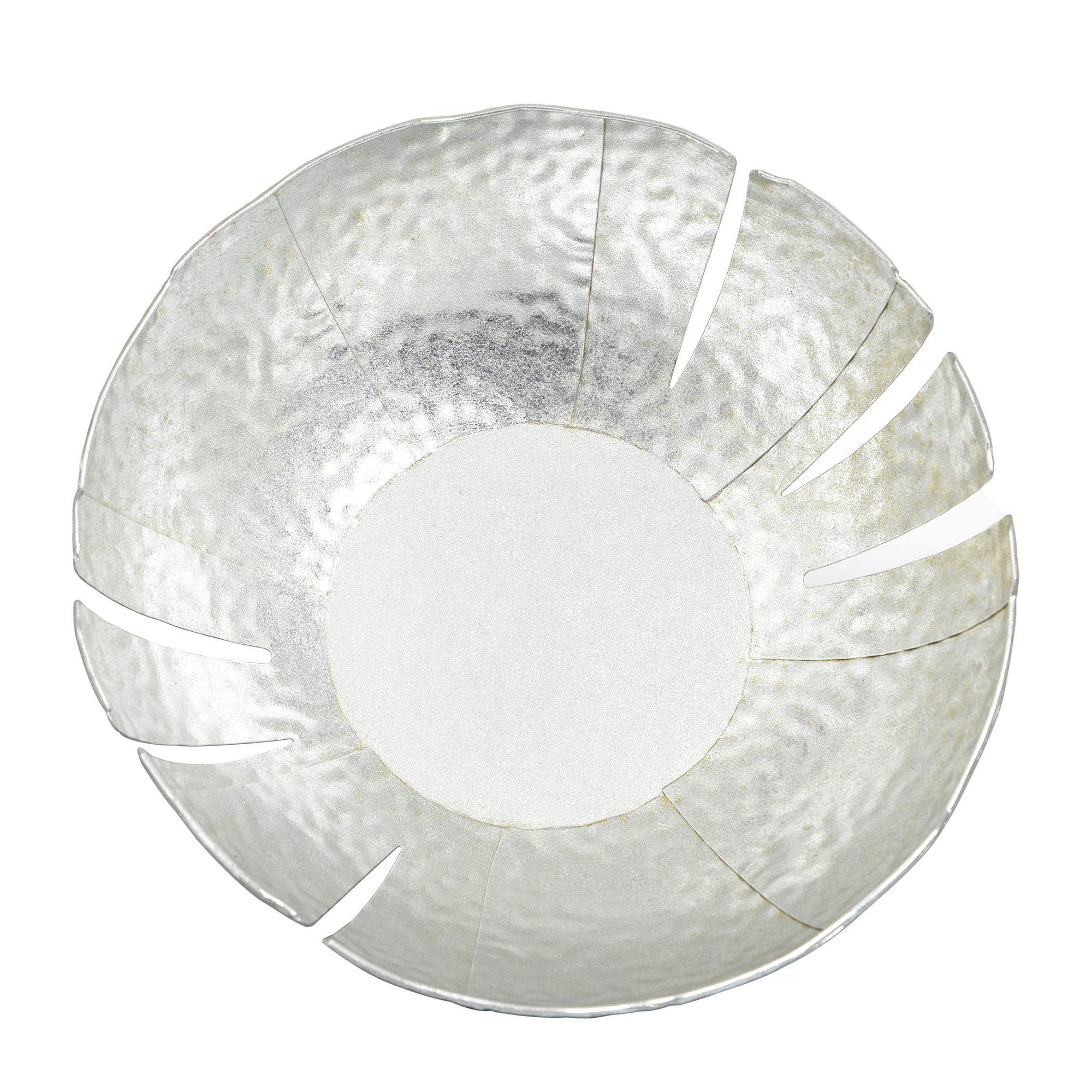 Image 4 Leaf 16" Wide Silver Table Top Decorative Bowl more views