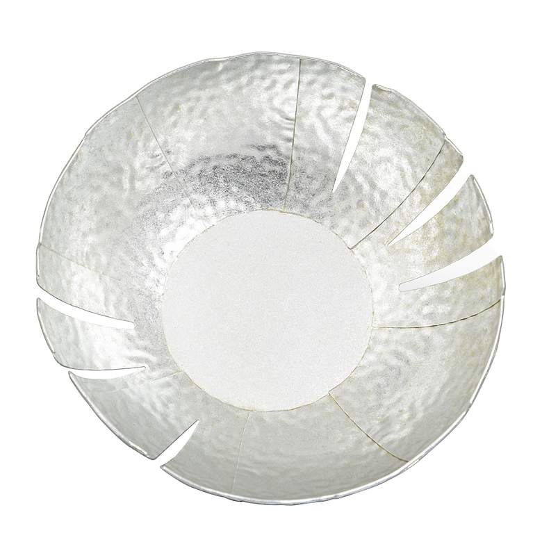 Image 4 Leaf 16" Wide Silver Table Top Decorative Bowl more views