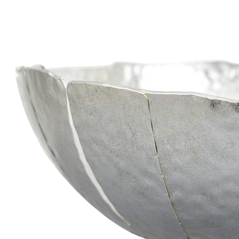 Image 5 Leaf 16" Wide Silver Table Top Decorative Bowl more views