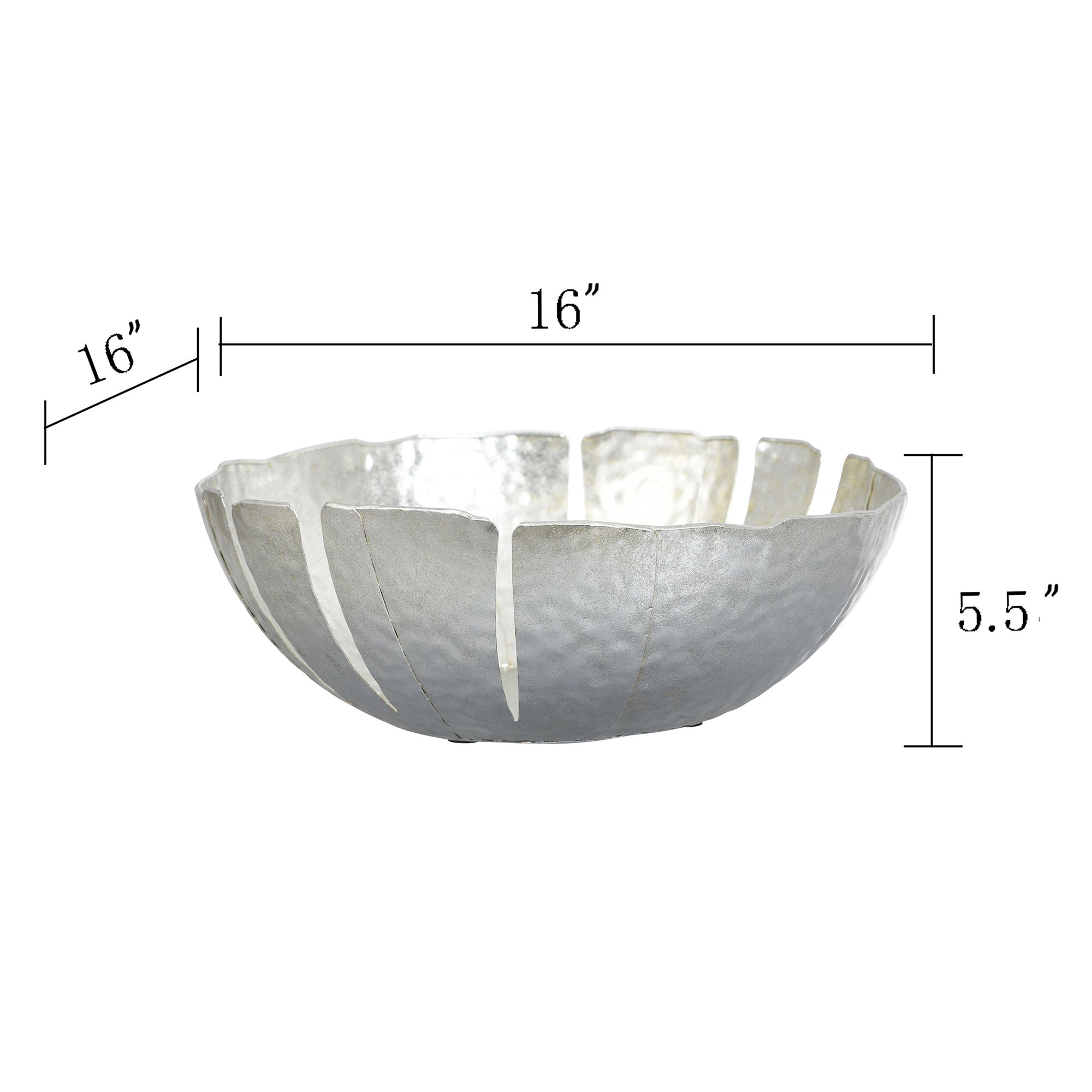Image 7 Leaf 16" Wide Silver Table Top Decorative Bowl more views