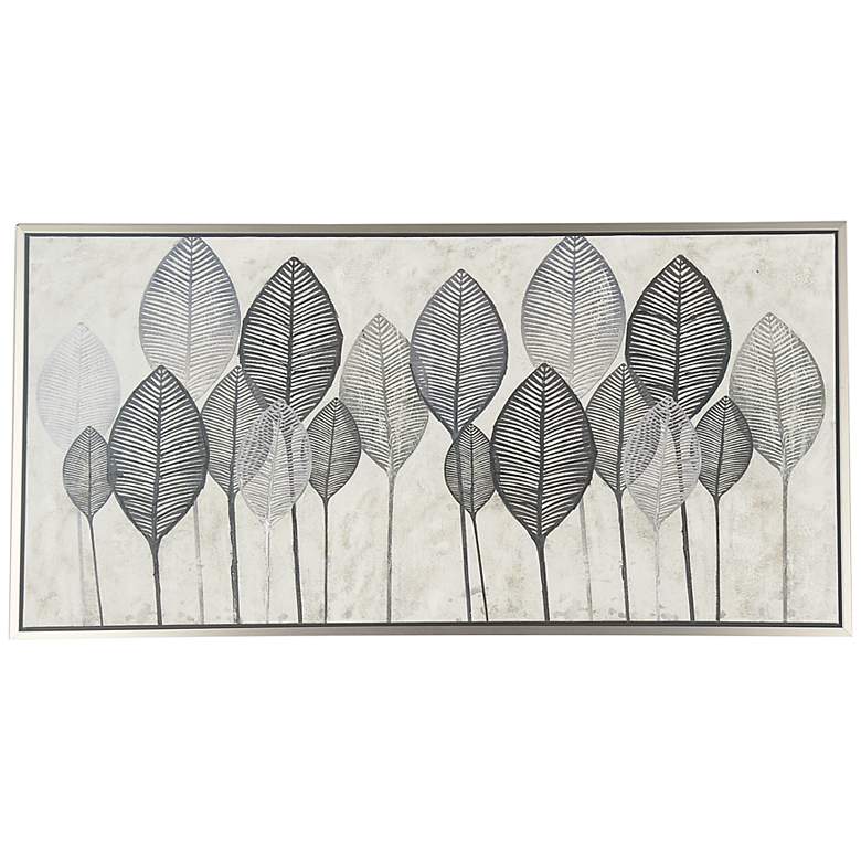 Image 1 Leaf 55" Wide Rectangular Framed Canvas Wall Art