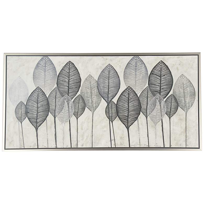 Image 1 Leaf 55 inch Wide Rectangular Framed Canvas Wall Art