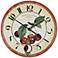 Leaf And Cherry Print Wall Clock With Pendulum