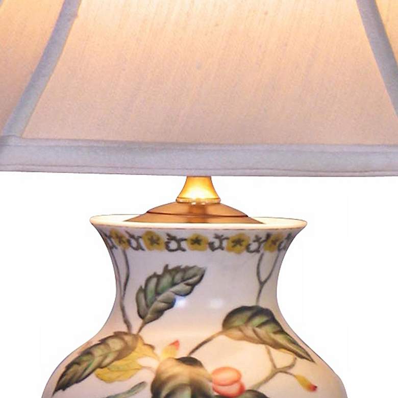 Image 3 Leaf and Vine 21" Porcelain Ginger Jar Vase Table Lamp more views