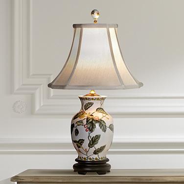 Leaf and Vine 21" Porcelain Ginger Jar Vase Table Lamp