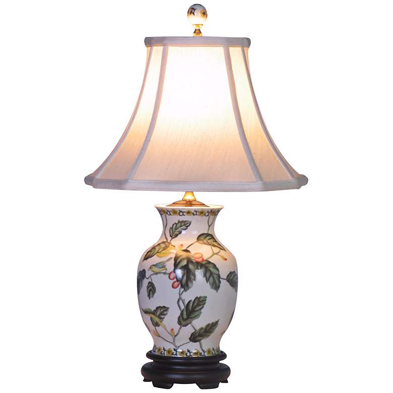 Image 2 Leaf and Vine Porcelain Ginger Jar Vase Table Lamp