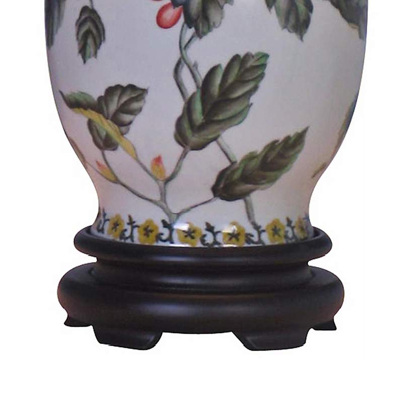 Leaf and Vine Porcelain Ginger Jar Vase Table Lamp more views