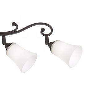 Image3 of Leaf and Vine White  Glass 5 Light Track Fixture with LED Bulbs more views