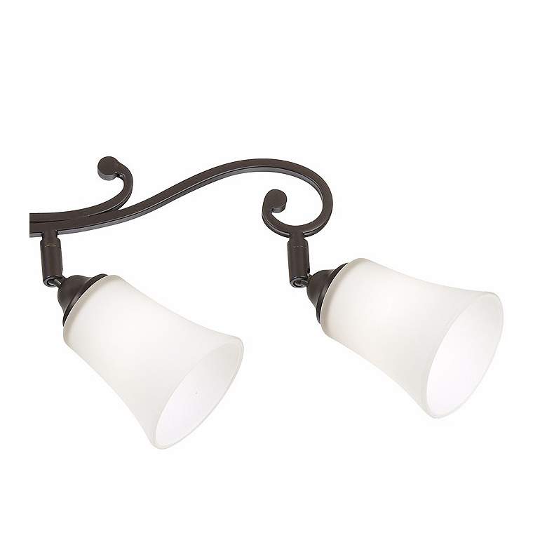 Image 3 Leaf and Vine White  Glass 5 Light Track Fixture with LED Bulbs more views