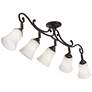 Leaf and Vine White  Glass 5 Light Track Fixture with LED Bulbs
