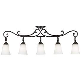 Image2 of Leaf and Vine White Glass 5-Light Track Fixture