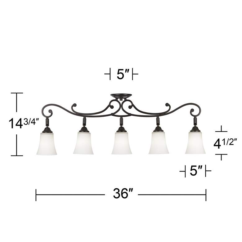 Image 7 Leaf and Vine White Glass 5-Light Track Fixture more views