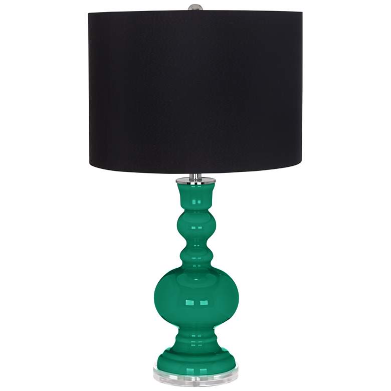 Image 1 Leaf Black Shade Apothecary Table Lamp