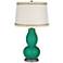 Leaf Double Gourd Table Lamp with Rhinestone Lace Trim