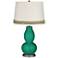 Leaf Double Gourd Table Lamp with Scallop Lace Trim