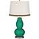 Leaf Double Gourd Table Lamp with Wave Braid Trim