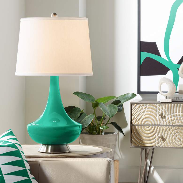 Image 1 Leaf Gillan Glass Table Lamp