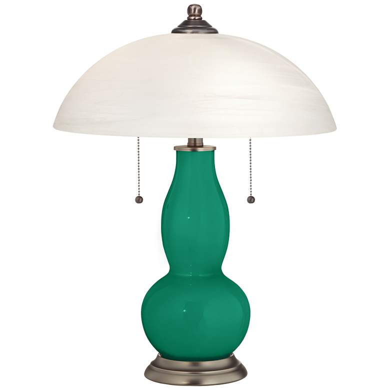 Leaf Gourd-Shaped Table Lamp with Alabaster Shade