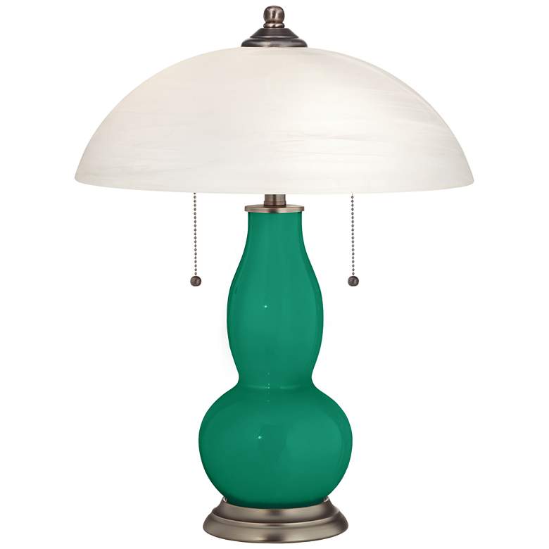 Image 1 Leaf Gourd-Shaped Table Lamp with Alabaster Shade