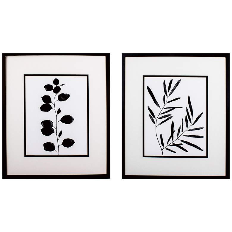 Image 1 Leaf Imprint 32" High 2-Piece Framed Wall Art