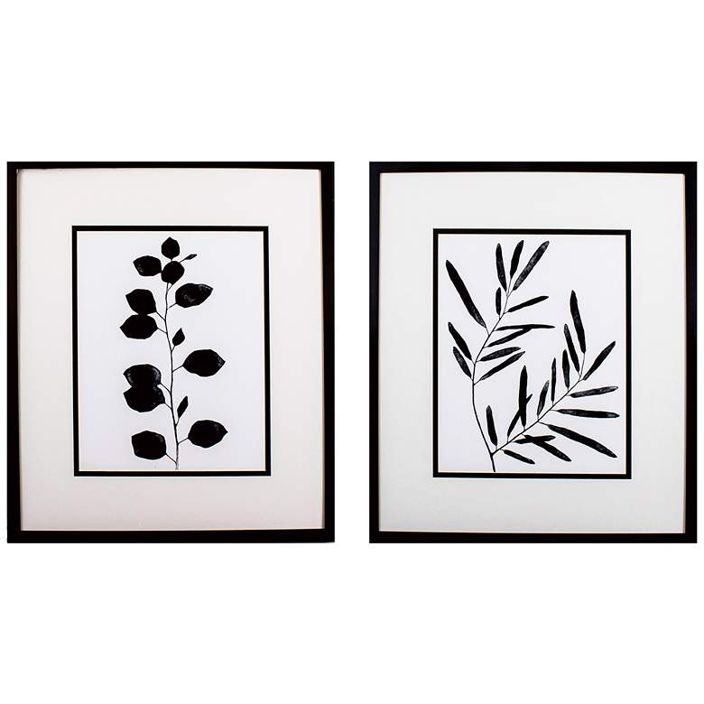 Image 1 Leaf Imprint 32 inch High 2-Piece Framed Wall Art