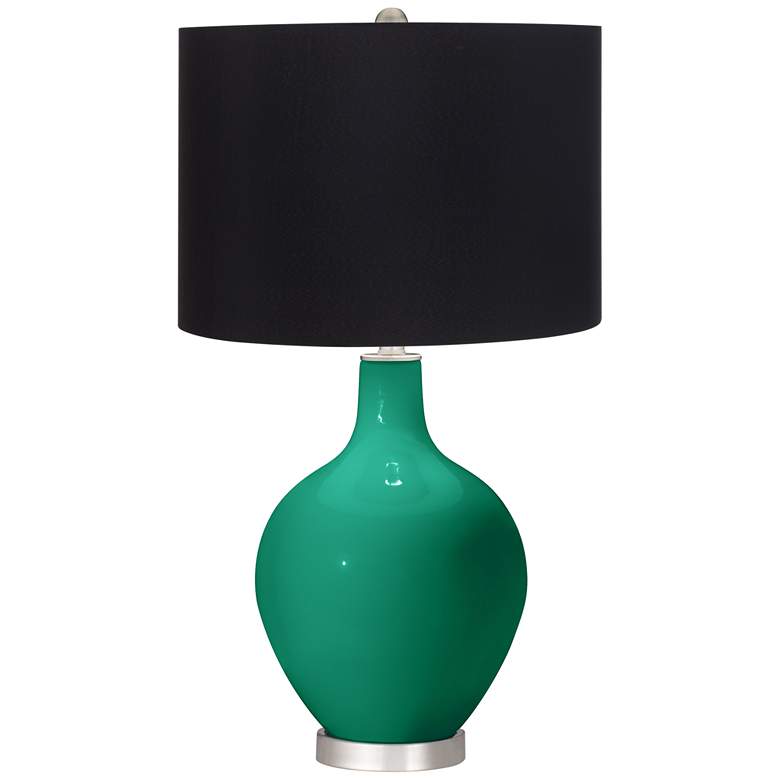 Image 1 Leaf Ovo Table Lamp with Black Shade