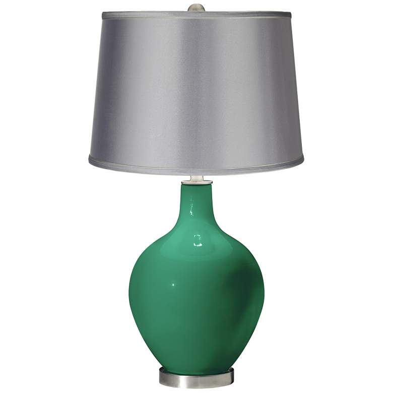 Image 1 Leaf - Satin Light Gray Shade Ovo Table Lamp