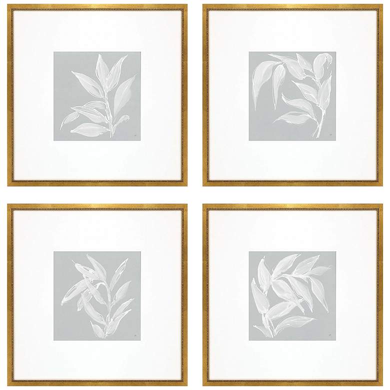 Image 2 Leaf Study 20" Square 4-Piece Giclee Framed Wall Art Set