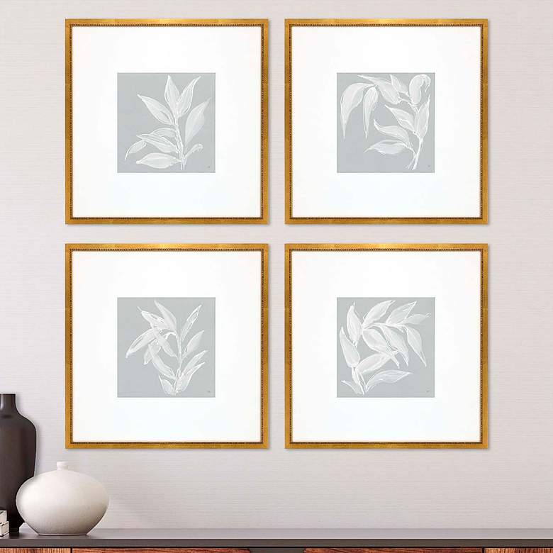Image 1 Leaf Study 20 inch Square 4-Piece Giclee Framed Wall Art Set