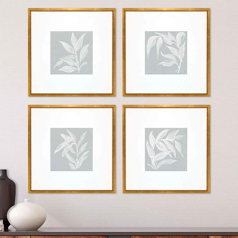 Image 1 Leaf Study 20" Square 4-Piece Giclee Framed Wall Art Set