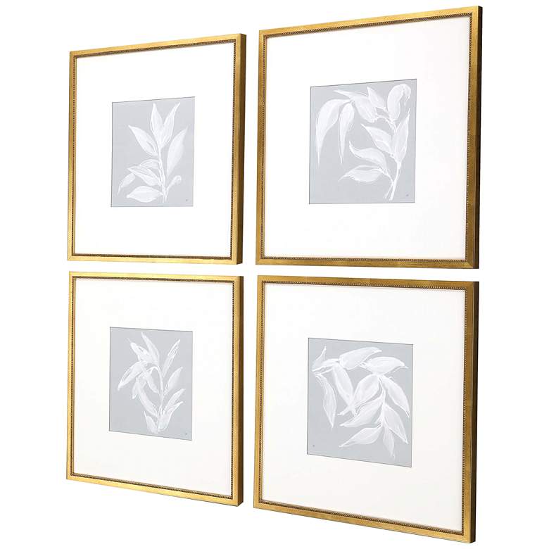 Image 4 Leaf Study 20" Square 4-Piece Giclee Framed Wall Art Set more views