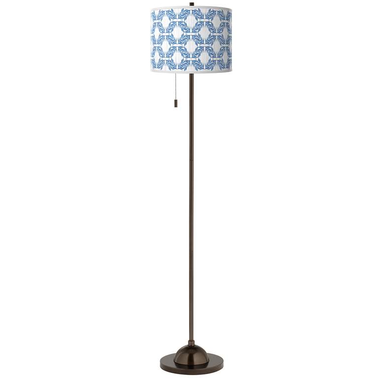 Image 2 Leaf Symmetry Giclee Glow Bronze Club Floor Lamp