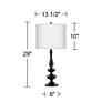 Leaf Symmetry Giclee Paley Black Table Lamp