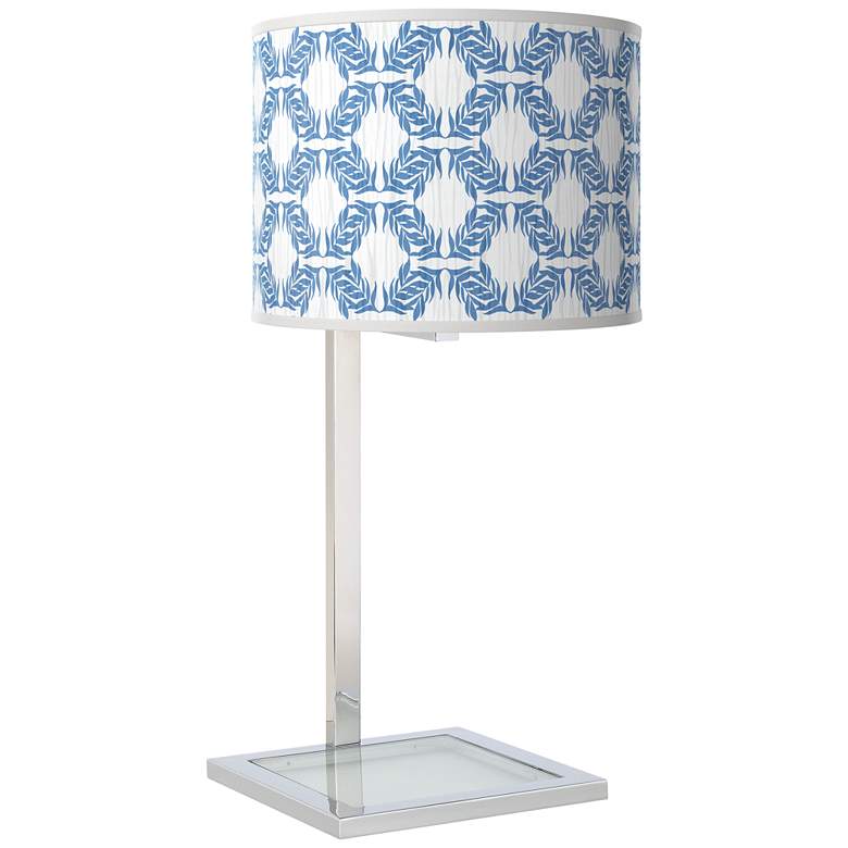 Image 1 Leaf Symmetry Glass Inset Table Lamp