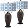 Leaf Symmetry Zoey Hammered Oil-Rubbed Bronze Table Lamps Set