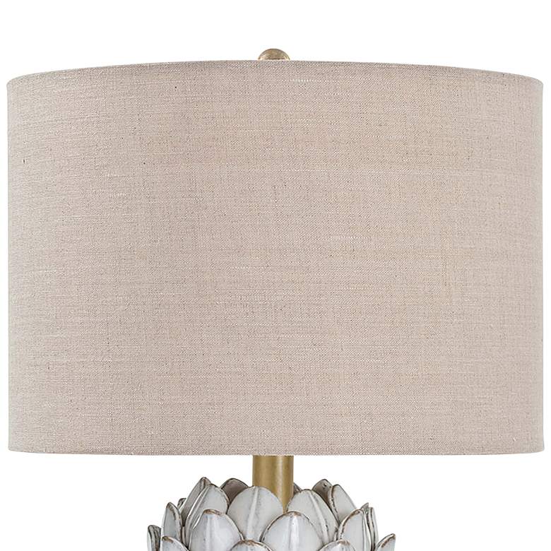 Image 3 Leafy Artichoke Off-White Ceramic Accent Table Lamp more views