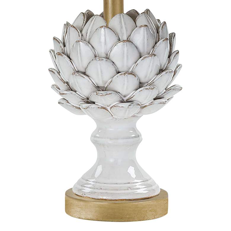 Image 4 Leafy Artichoke Off-White Ceramic Accent Table Lamp more views