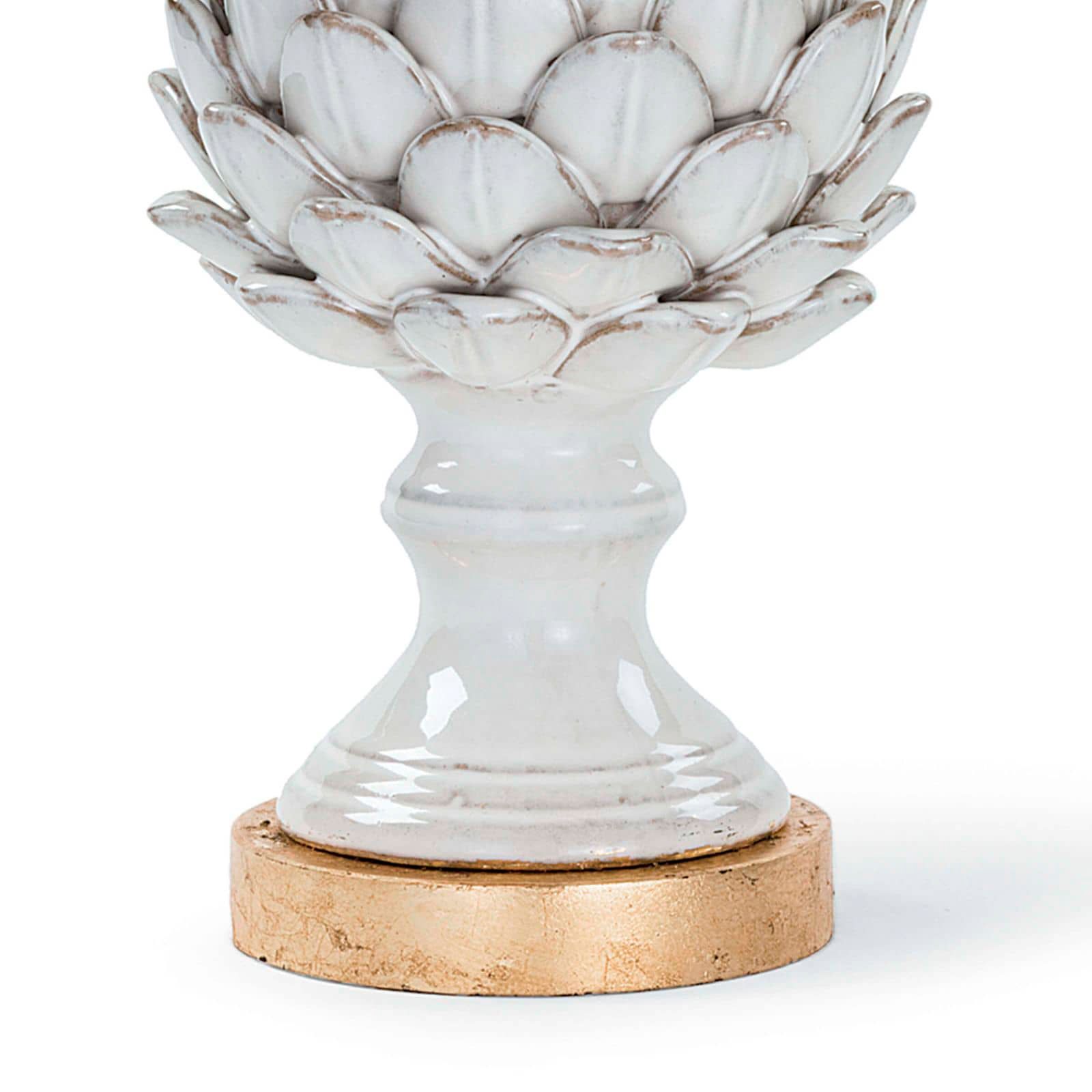 Image 6 Leafy Artichoke Off-White Ceramic Accent Table Lamp more views
