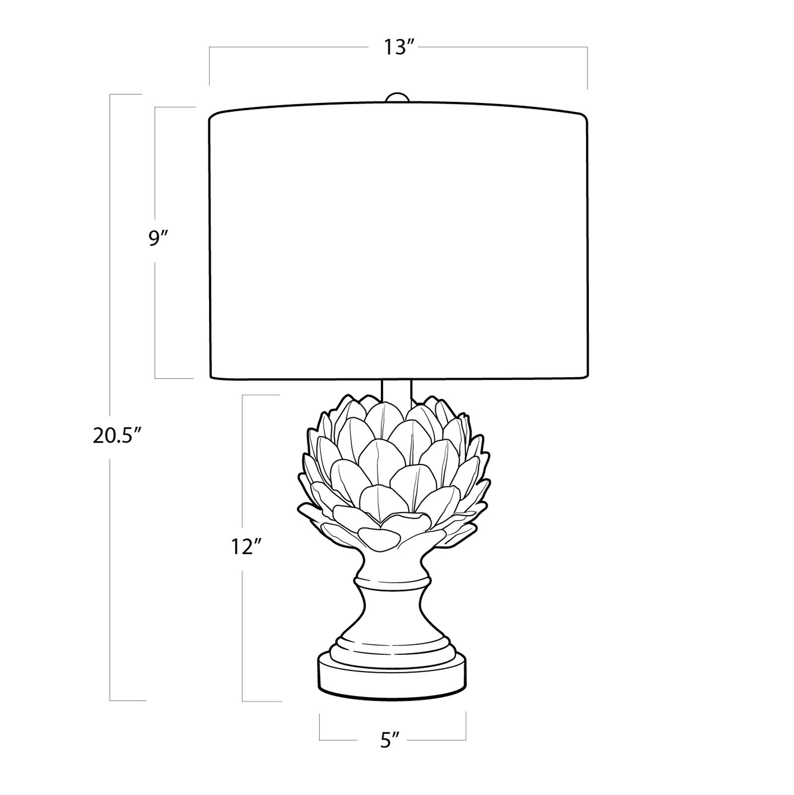 Image 7 Leafy Artichoke Off-White Ceramic Accent Table Lamp more views