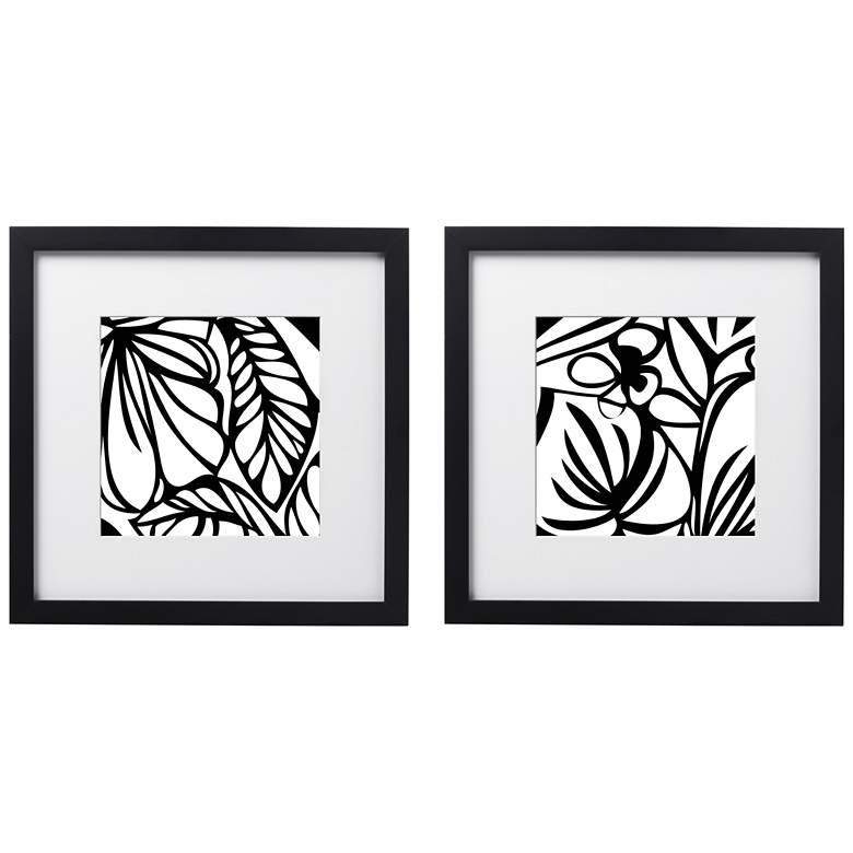 Image 1 Leafy Silhouette 14 inch Square Wall Arts Set of 2