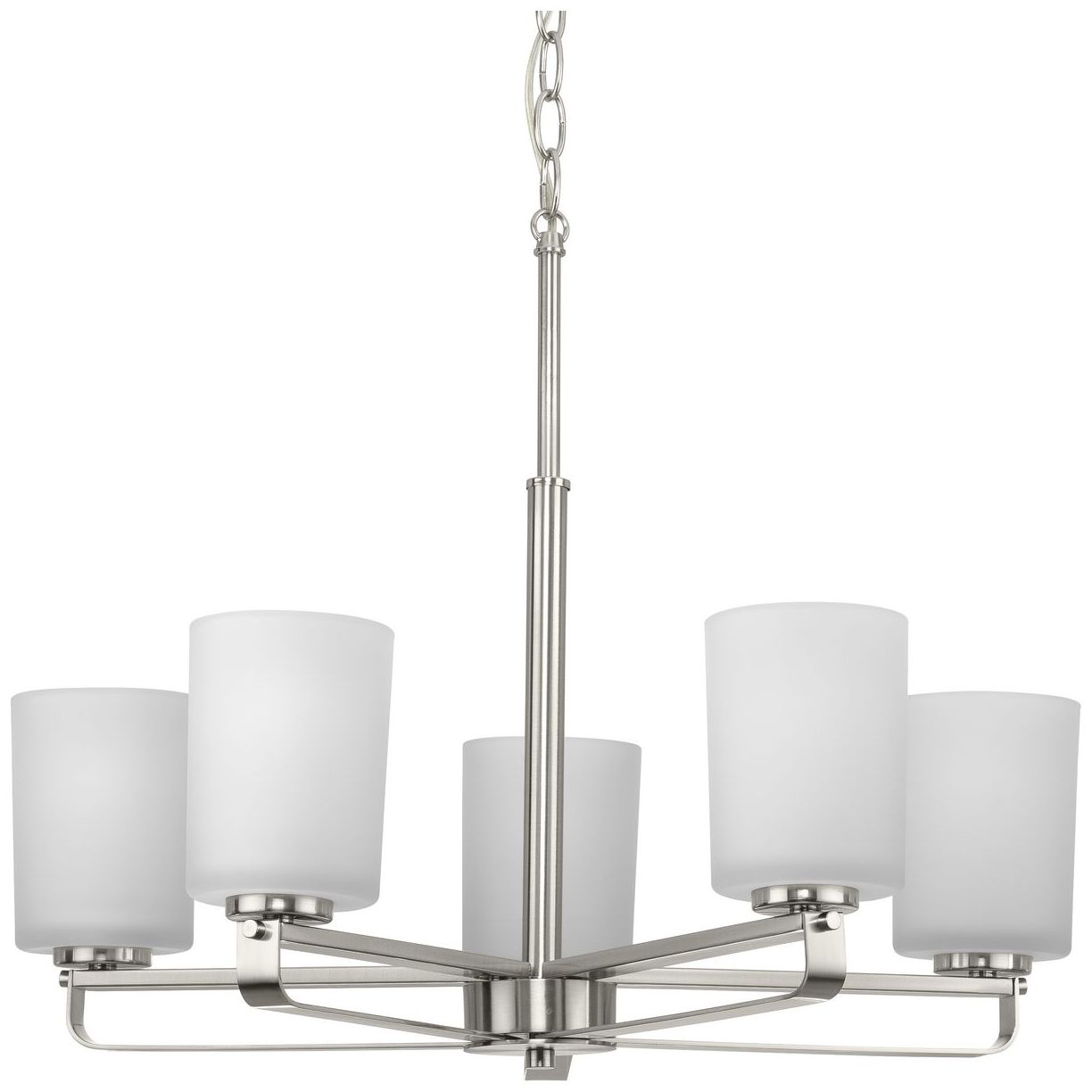 League Collection Five-Light Etched Glass Chandelier Light